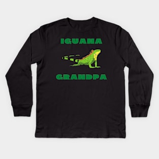 Iguana grandpa funny Kids Long Sleeve T-Shirt